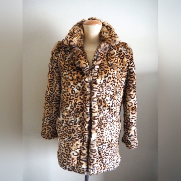 Design Lab Leopard Faux Fur Jacket - Picture 1 of 5
